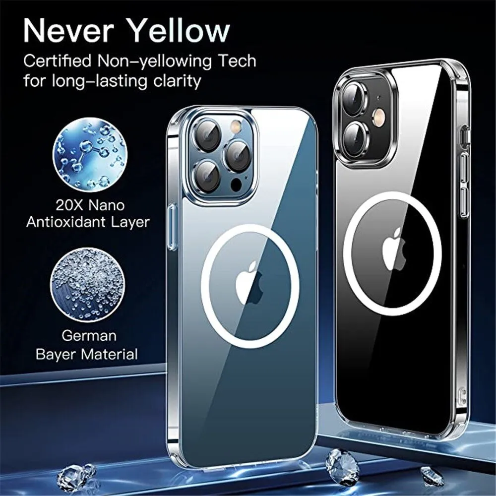 iPhone 15 Wireless Charging Transparent Magnetic Phone Case