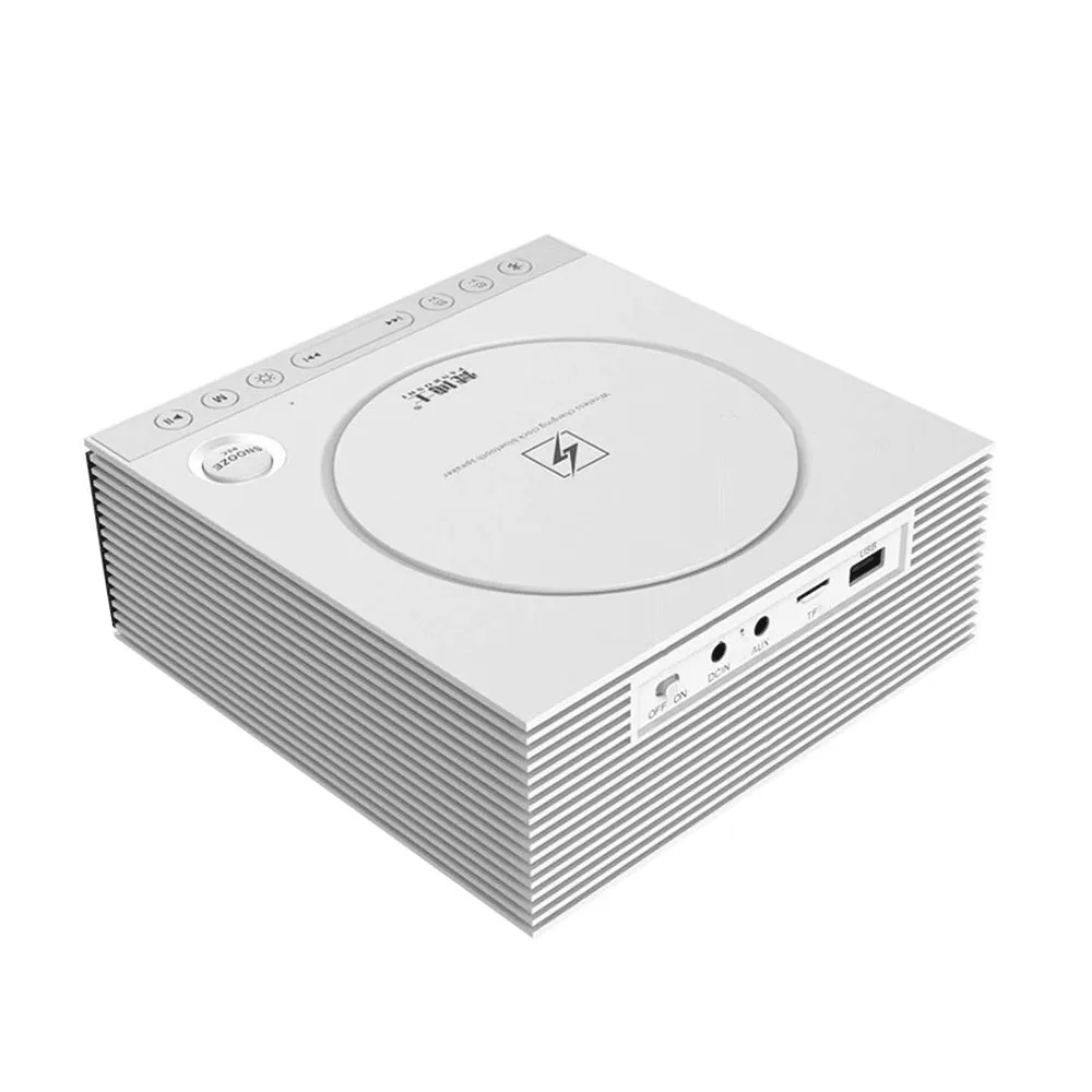 J21S Multifunctional Bluetooth Speaker Phone Wireless Charger FM Radio DIY Alarm Clock Music Record