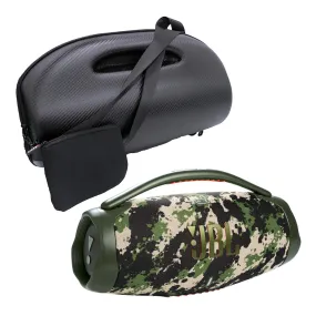 JBL Boombox 3 Waterproof Portable Bluetooth Speaker with gSport Carbon Fiber Case (Camo)