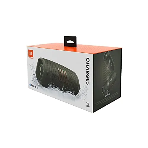 JBL Charge 5 Portable Bluetooth Speaker with Deep Bass, IP67 Waterproof and Dustproof, Up To 20 Hours of Playtime, Built-in Powerbank - Black
