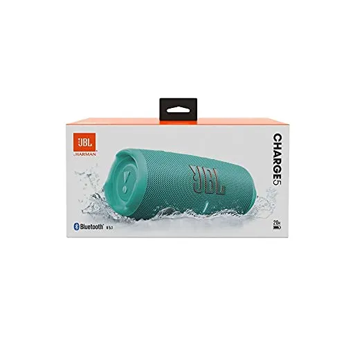 JBL Charge 5 Portable Bluetooth Speaker with Deep Bass, IP67 Waterproof and Dustproof, Up To 20 Hours of Playtime, Built-in Powerbank - Black