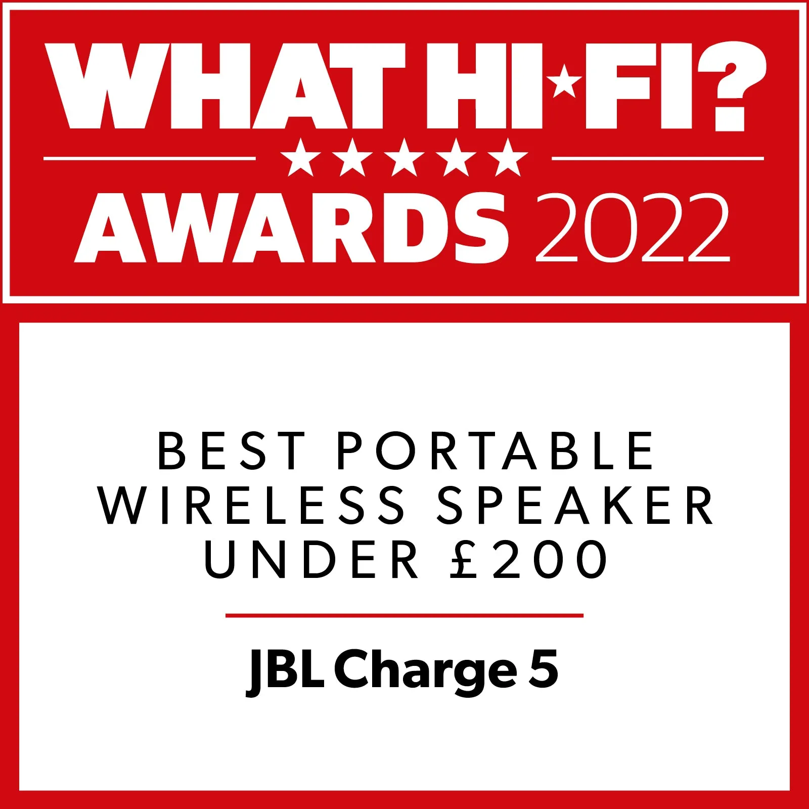 JBL Charge 5 Wireless Portable Waterproof Speaker with Built-in Powerbank - Red | JBLCHARGE5RED