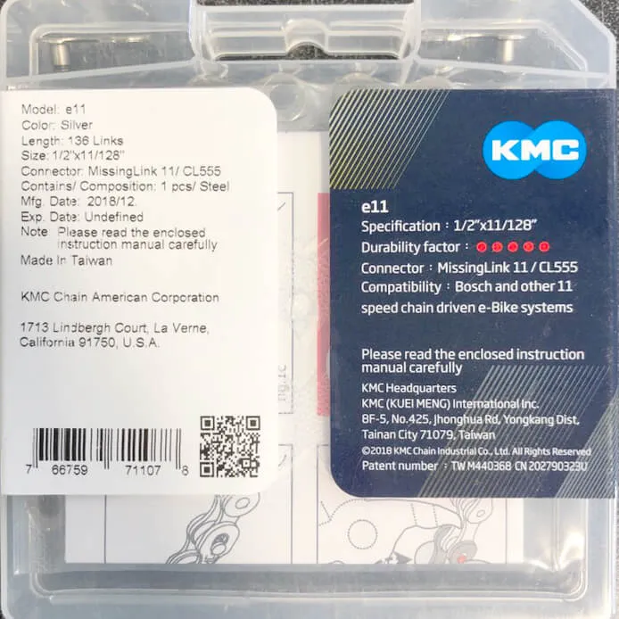 KMC e11 11-speed eBike Chain 136 links