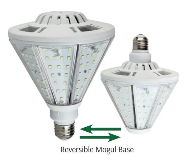 LED Post Top Corn Lamp with Reversable Mogul Base, 40 watt, 120-277V, E39 Base