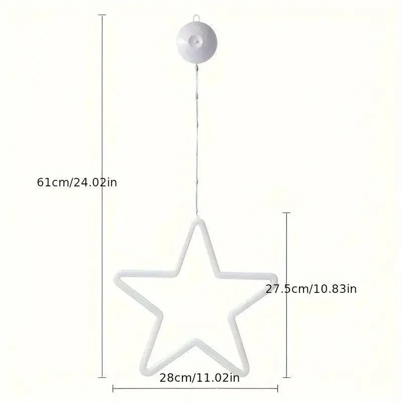 LED Stars Christmas Lighting, Expandable Light Curtain, Christmas Decoration Window with Remote Control and Hooks, 8 Modes, for Christmas