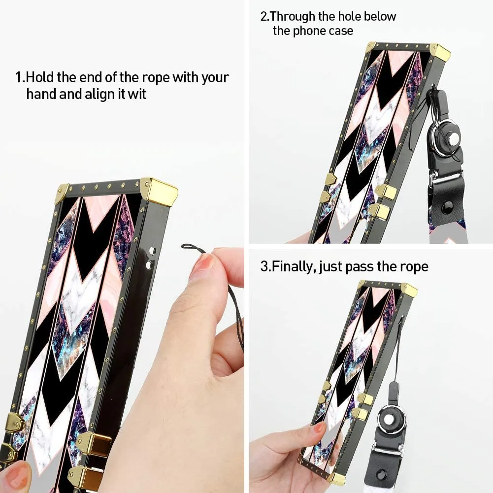 LG Velvet 5G Marble Lanyard Strap Luxury Case