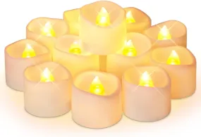 LTETTES PACK OF 12(1.5" x 1.2") Warm White Light Waterproof LED Tea Light Candles, Coin Battery Operated LED Diyas With Remote For Home Decorations, Festivals, Diwali, Gifts, Wedding & Other Occasions