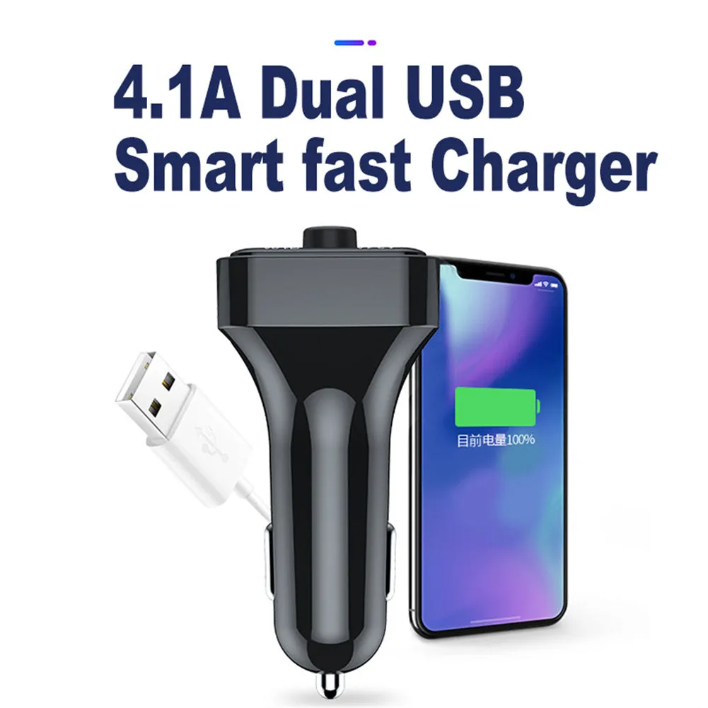 Luminous Bluetooth-compatible 5.0 Car  Fm  Transmitter Hands-free