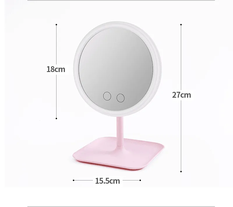 Makeup mirror with led table lamp