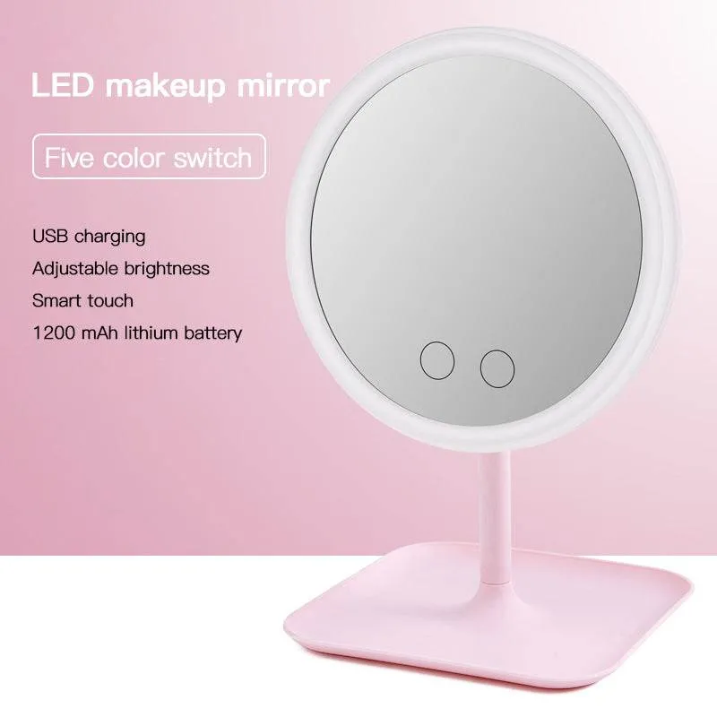 Makeup mirror with led table lamp