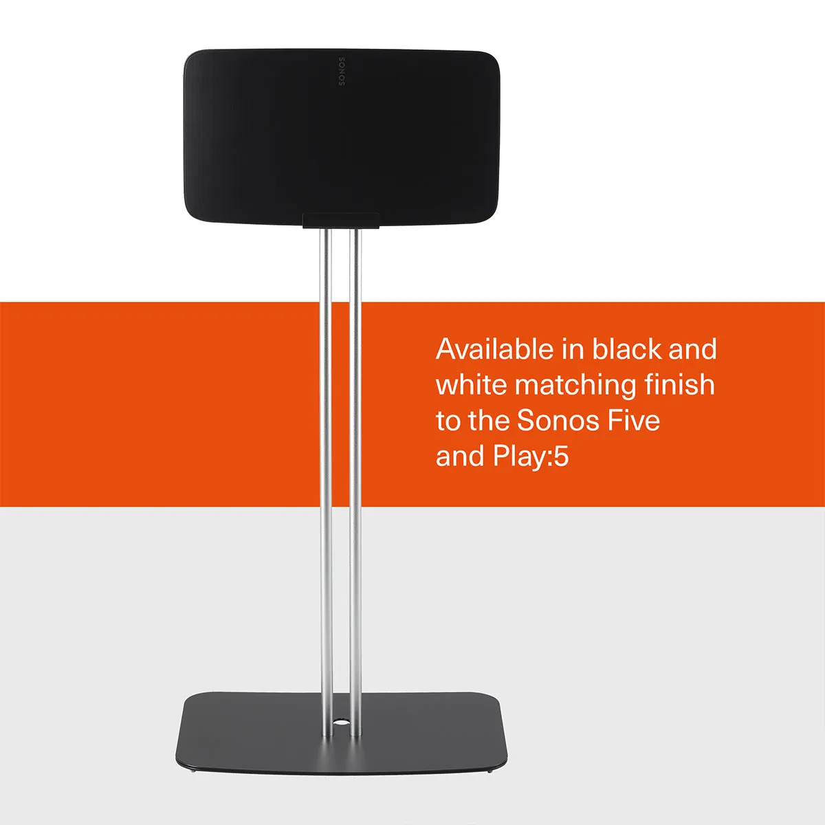 Mountson Premium Fixed-Height Floor Stand for Sonos Five & Play:5 -Each (Black)
