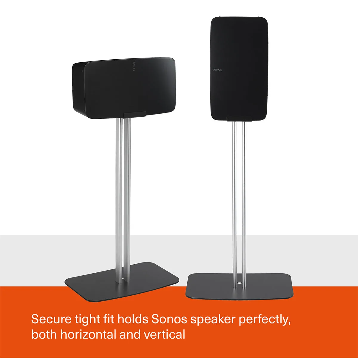 Mountson Premium Fixed-Height Floor Stand for Sonos Five & Play:5 -Each (Black)