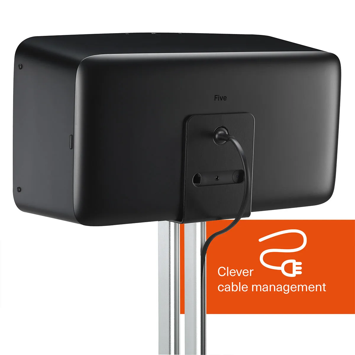 Mountson Premium Fixed-Height Floor Stand for Sonos Five & Play:5 -Each (Black)