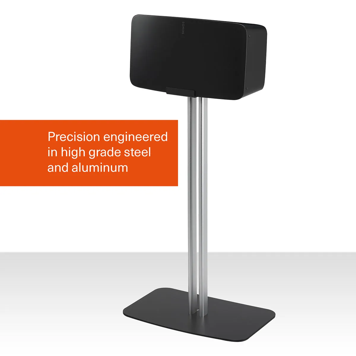 Mountson Premium Fixed-Height Floor Stand for Sonos Five & Play:5 -Each (Black)