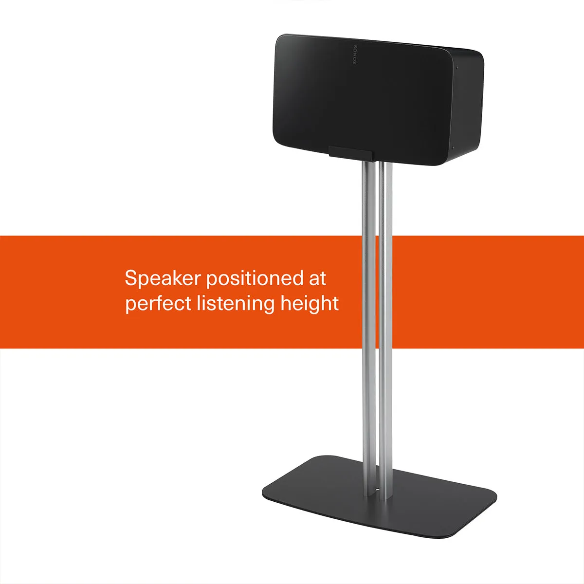 Mountson Premium Fixed-Height Floor Stand for Sonos Five & Play:5 -Each (Black)