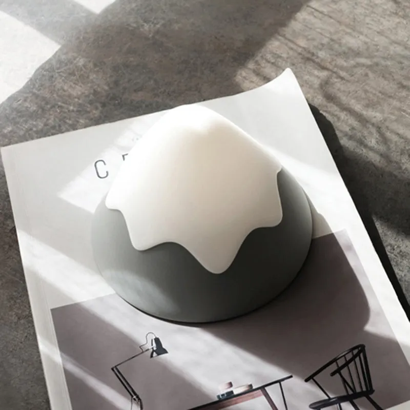 Nordic Style Metal LED Night Light - Bedside Hallway Table Lamp in Macaron Colored Conical Design