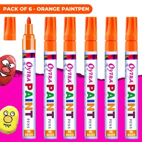 Orange Paint Permanent Marker Pen Set of 6