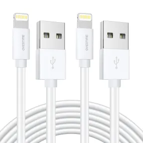 Overtime Apple MFi Certified Lightning Cable 10ft with Dual USB Wall Charger Adapter
