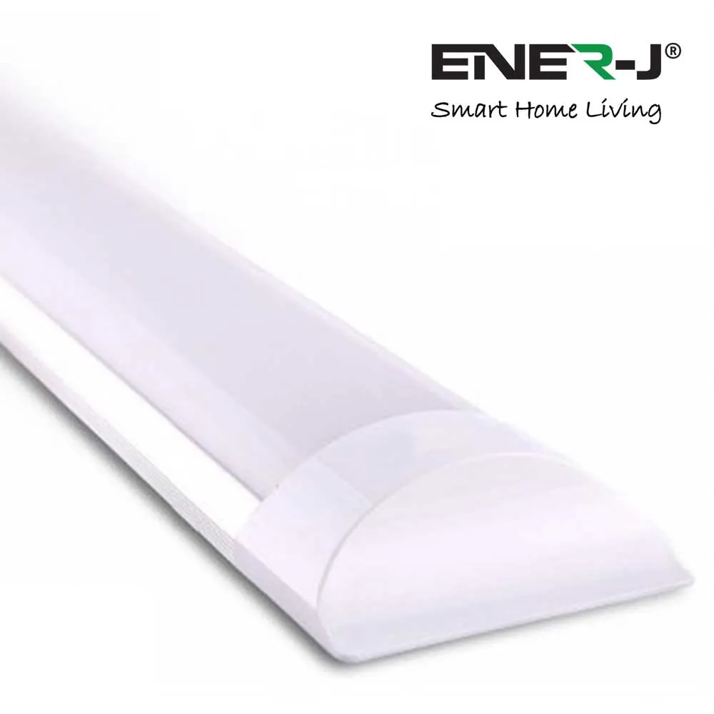 Pack of 2 LED Prismatic Batten Fitting Lights, 18W, 60cms, 6500K Daylight for Ceiling of Home & Office, Workshop & Garage Lighting