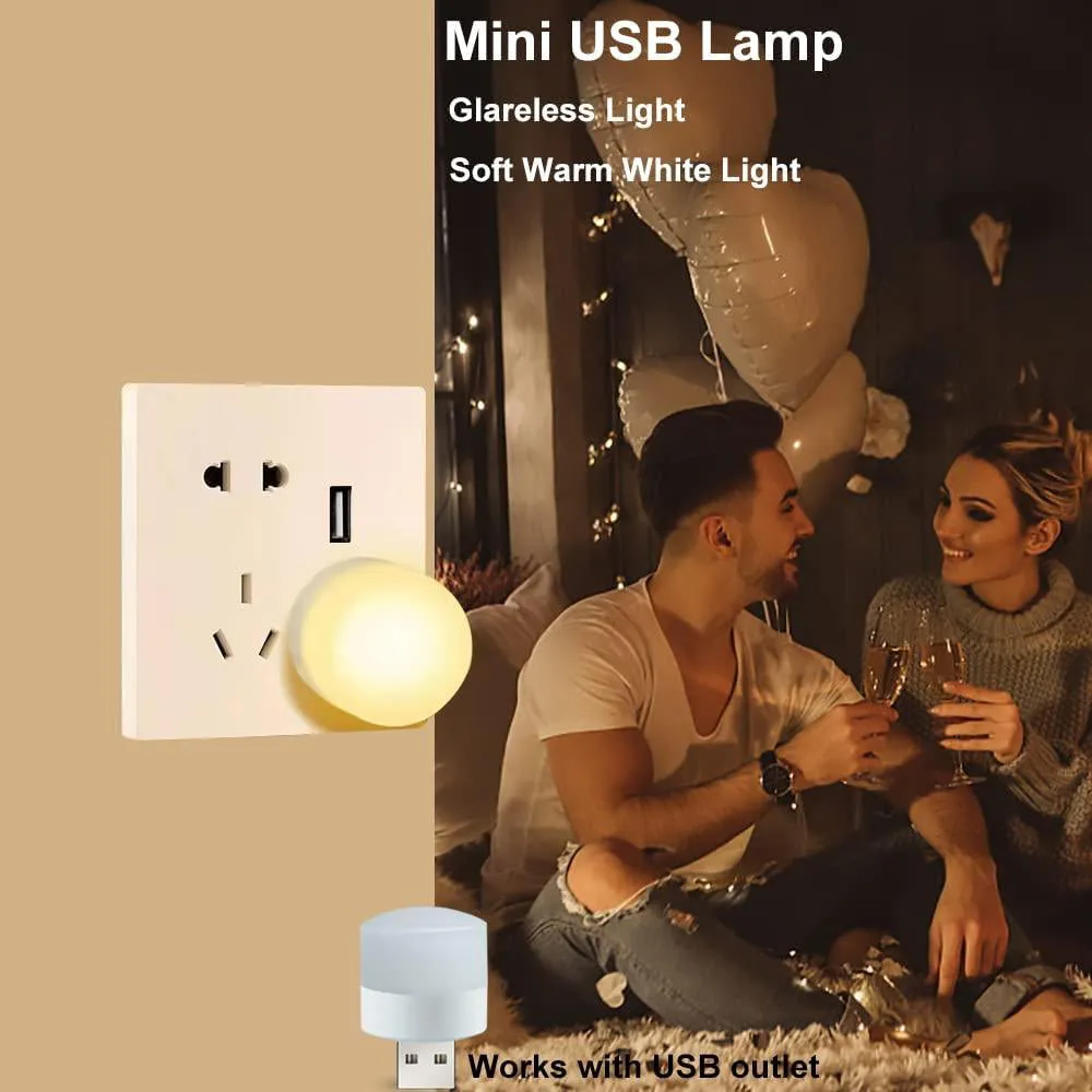 PACK OF 5 PORTABLE MINI USB NIGHT LIGHT