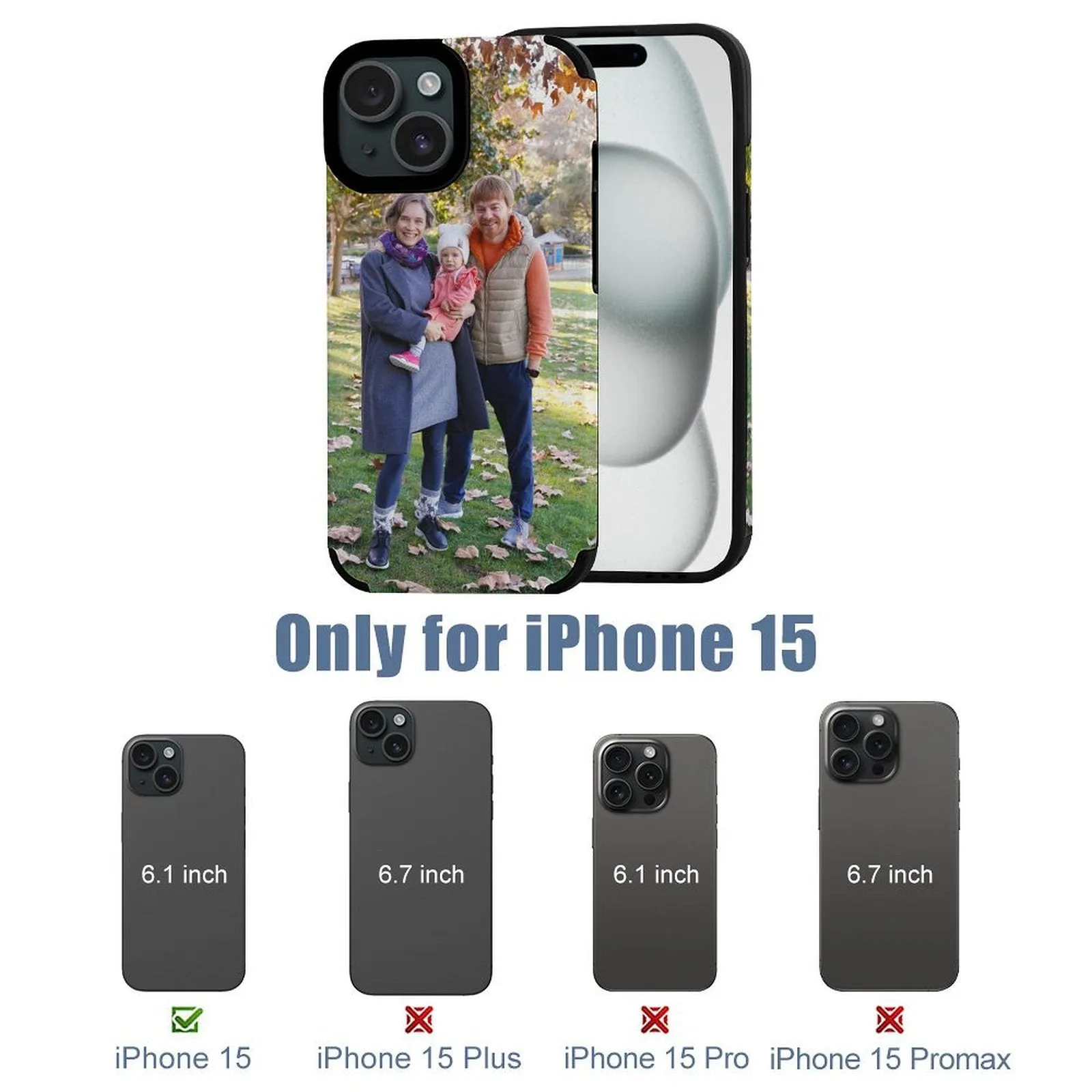 POD Upload Your Photo Custom Printing Design Phone Case for iPhone 15