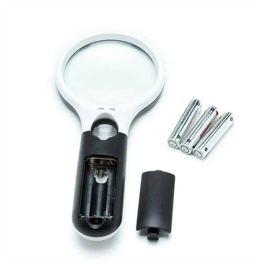 Portable 3X and 45X Handheld Magnifying Glass with LED Lights