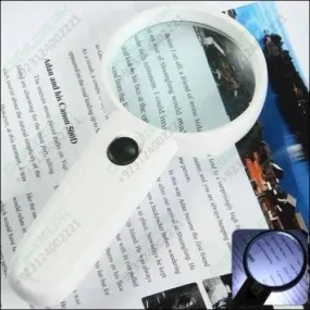Portable 65mm 4x Handheld Magnifier With High-quality Magnifying Glass Led Lights Mg6b-4