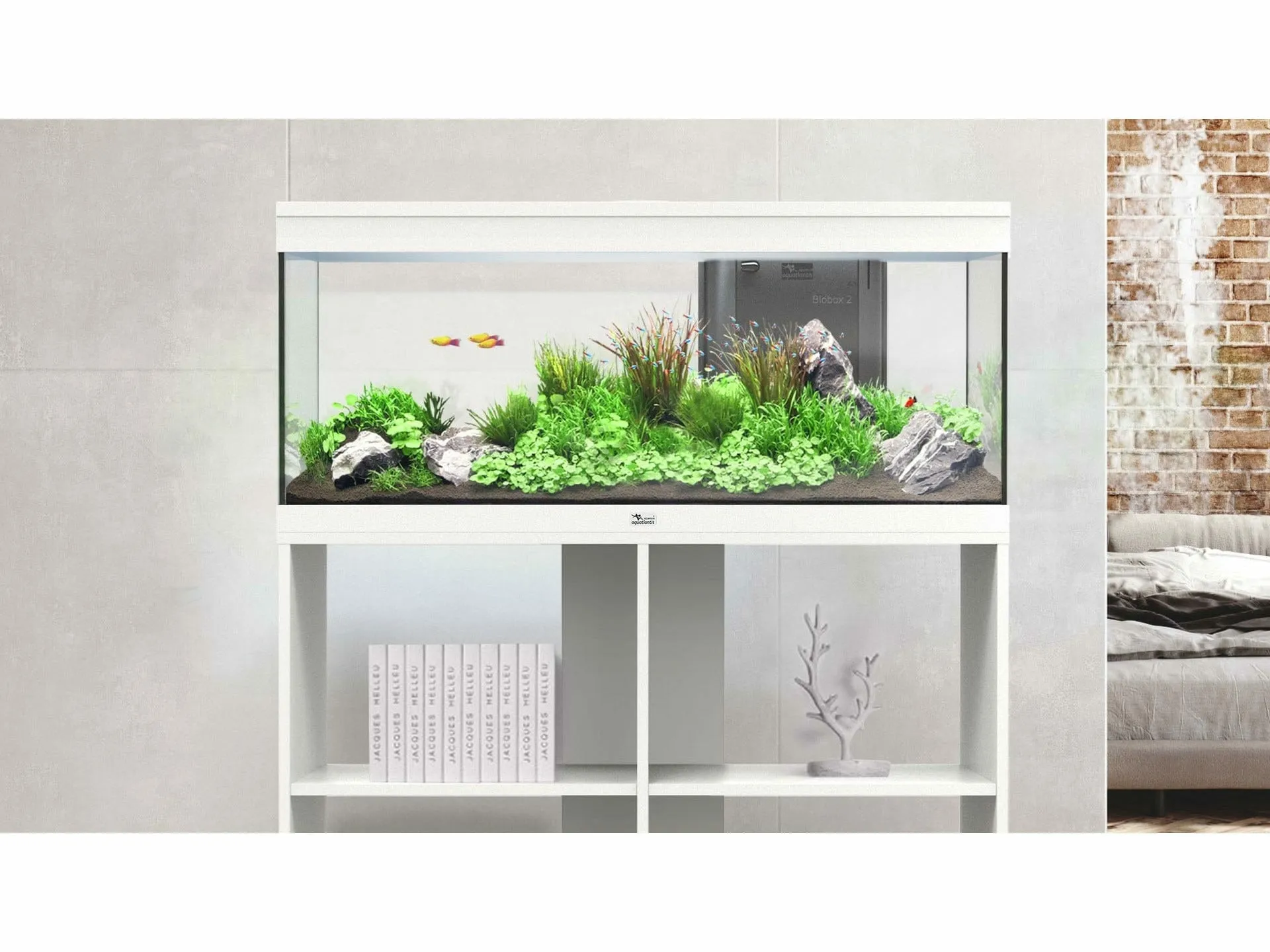 PRESTIGE 120x40  LED 2.0 AQUARIUM  SPLENDID STANDARD CABINET-WHITE