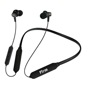 pTron Zap In-Ear Bluetooth Earphone Magnetic Deep Bass Neckband with Mic for All Smartphones (Black)