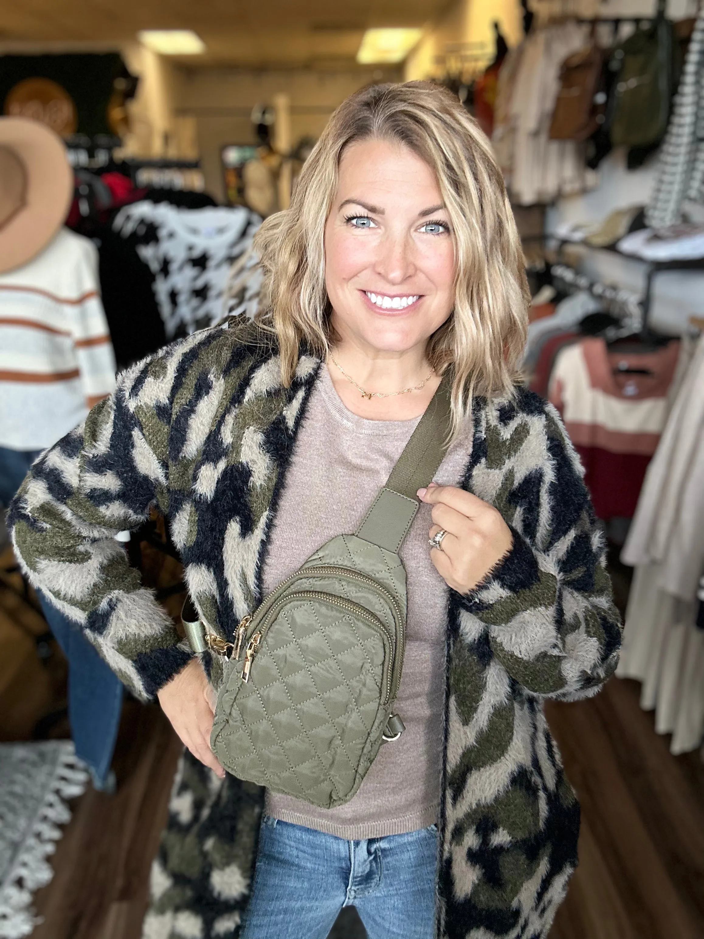 Quilted Puffer Sling Bag
