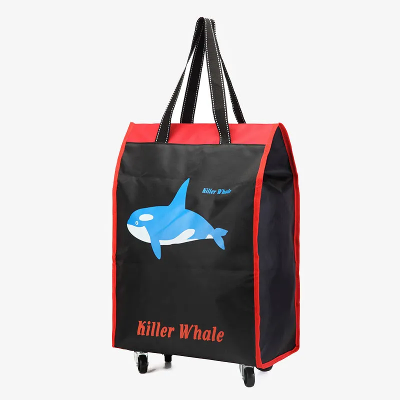 Rolling Handbag Women's Supermarket Shopping Portable Travel Tote With Wheels