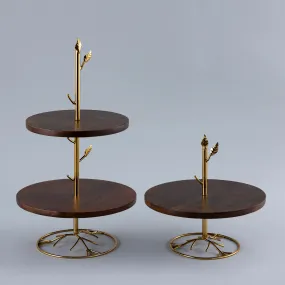 S/2 leaf cake stands