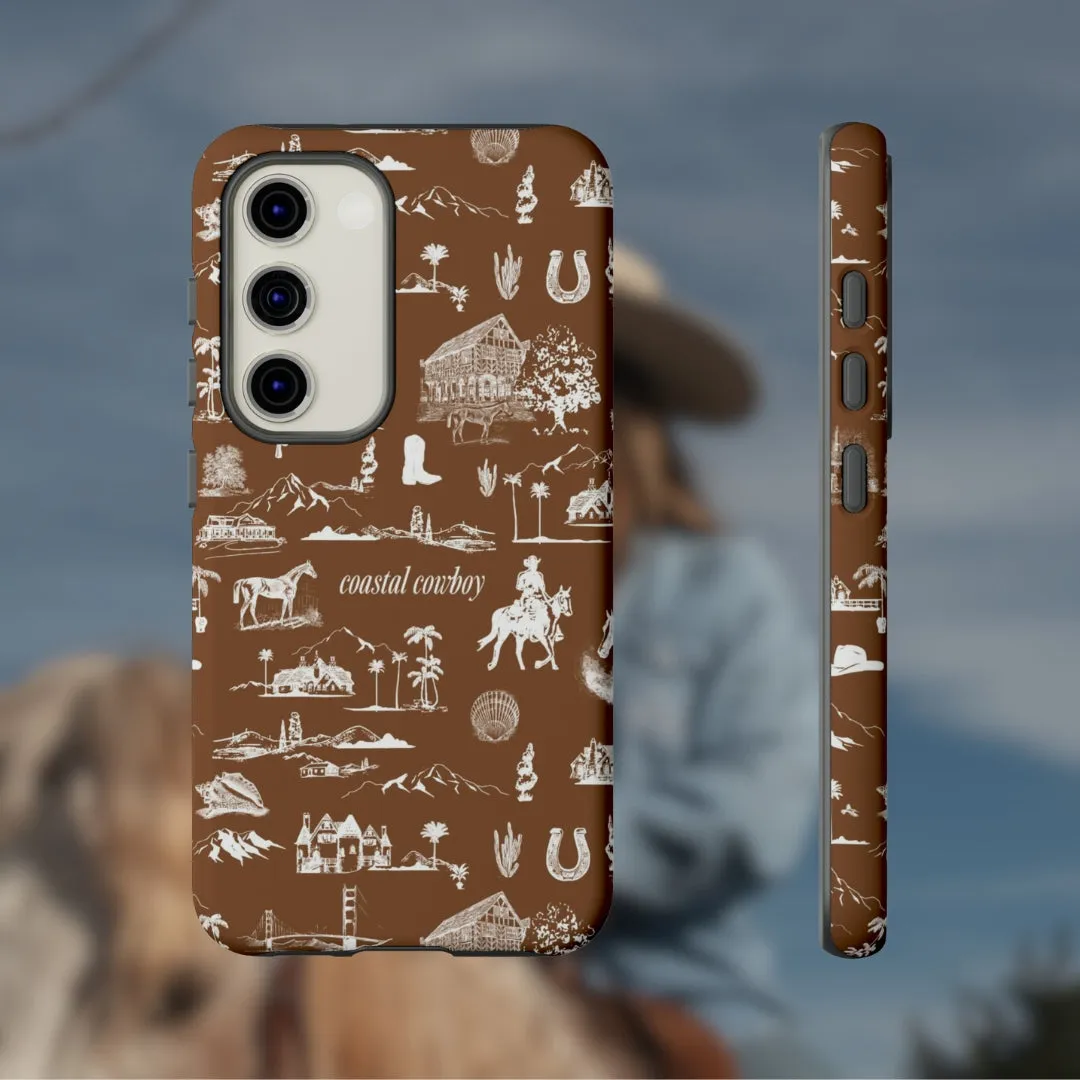 Saddle Brown Toile Phone Case