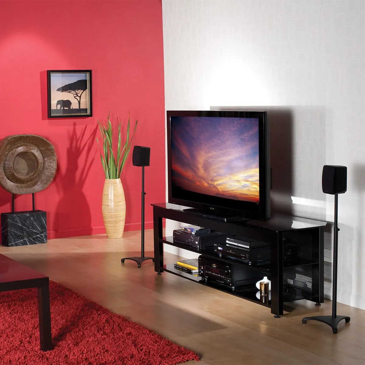 Sanus EFSat Height-Adjustable Stands for Satellite Speakers - Pair (Black)