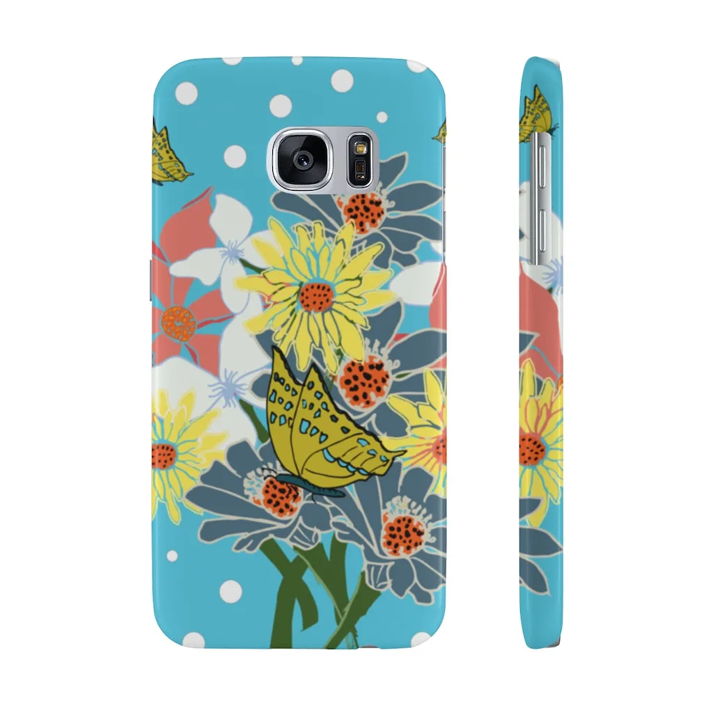 Spring Bouquet Tropical Blue Case Mate Slim Phone Cases