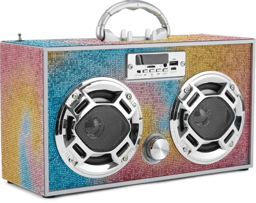 Swirl Bling LED Bluetooth Boombox