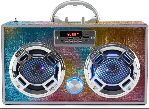 Swirl Bling LED Bluetooth Boombox