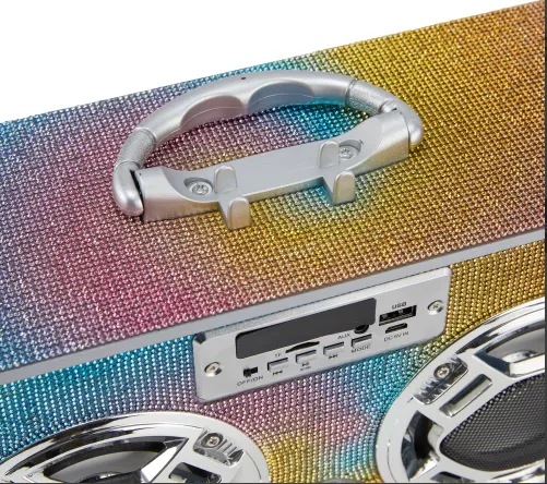 Swirl Bling LED Bluetooth Boombox