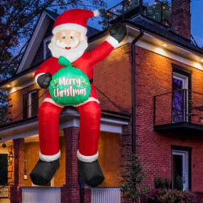 versatile 5FT Inflatable Snowman Decoration with Rotating LED Lights - for Outdoor and Indoor Holiday Decorations, Christmas Parties and Lawn Decor 6FT Climbing Santa Christmas