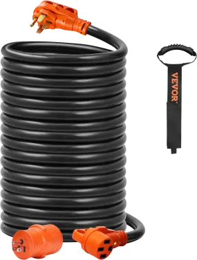 Vevor RV Extension Cord 50 ft. 50 Amp NEMA 14-50R Female NEMA 14-50P Male Plug New