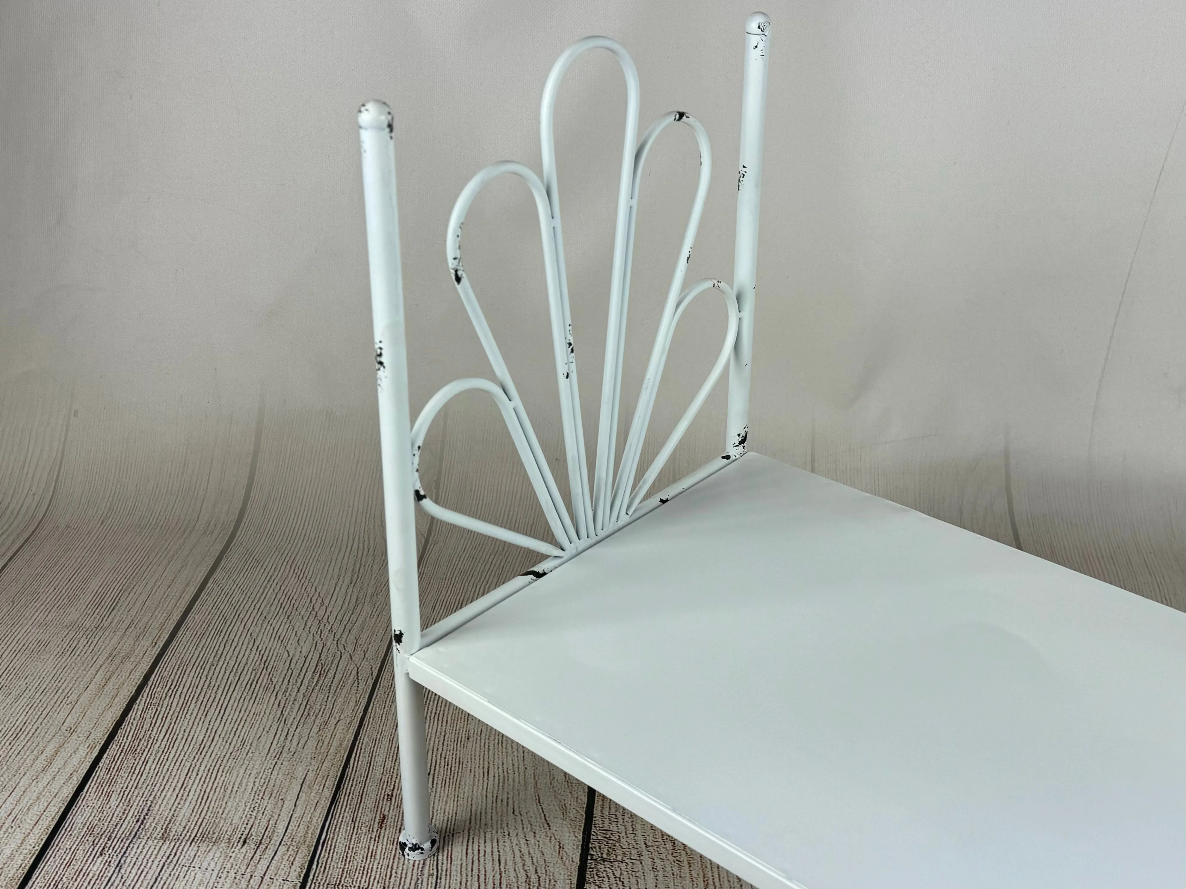 Vintage Bed - White Flower Style Headboard - Solid Base (AS IS ITEM #2)