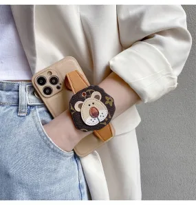 Vintage Lion Head Wristlet Crossbody iPhone Case