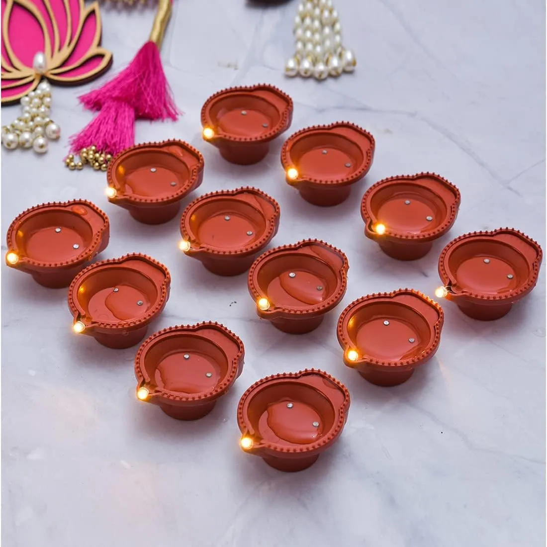 VTFlair Water Sensor Eco-Friendly Led Diyas Candle E-Diya,Battery Operated Led Candles for Home Decor,Festivals Decoration Diwali Lights(Pack of 24Pec Water Sensor Led