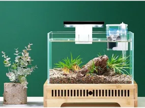 Wooden Chinese Base Small Fish Tank Set 26*12*16cm